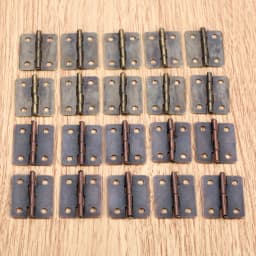 10pcs Hinges + 40 screw Round Angle 4 Holes Antique Bronze/Red Copper 25*18mm Decor Jewelry Wood Box Wine Vintage Zinc Alloy