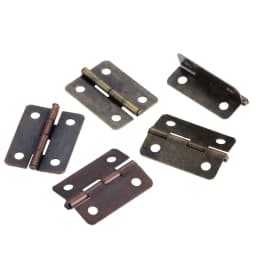 10pcs Hinges + 40 screw Round Angle 4 Holes Antique Bronze/Red Copper 25*18mm Decor Jewelry Wood Box Wine Vintage Zinc Alloy