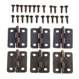 10pcs Hinges + 40 screw Round Angle 4 Holes Antique Bronze/Red Copper 25*18mm Decor Jewelry Wood Box Wine Vintage Zinc Alloy