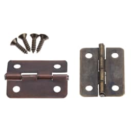 10pcs Hinges + 40 screw Round Angle 4 Holes Antique Bronze/Red Copper 25*18mm Decor Jewelry Wood Box Wine Vintage Zinc Alloy