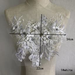New Gray Green Pink Beaded Flower Patch High-definition Wedding Dress Veil Headdress Accessories Lace Fabric Scrapbooking