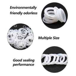 10pcs VMQ O Ring Seal Gasket Thickness CS 3mm OD 10 ~ 75mm Silicone Rubber Insulated Waterproof Washer Round Shape White Nontoxi