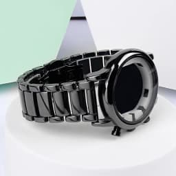 22mm Black High-Grade Bright Ceramic Strap Bracelet Watchbands for Armani Watch AR1507 AR1509/70002 AX7105 Ceramic Watch