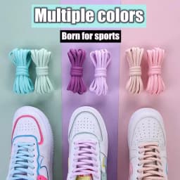 Round Shoelaces Basketball Shoes Men's And Women's Casual Sports Shoe Shoestrings Non-Slip Wear-Resistant White Black Shoe Laces