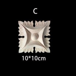 Rubber Wood Appliques for Furniture Wood Corner Onlay Home Decoration Accessories Room Decor Wood Decals Figurines Floral