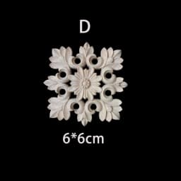Rubber Wood Appliques for Furniture Wood Corner Onlay Home Decoration Accessories Room Decor Wood Decals Figurines Floral