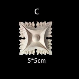Rubber Wood Appliques for Furniture Wood Corner Onlay Home Decoration Accessories Room Decor Wood Decals Figurines Floral