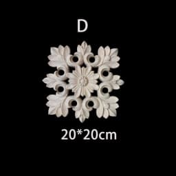 Rubber Wood Appliques for Furniture Wood Corner Onlay Home Decoration Accessories Room Decor Wood Decals Figurines Floral