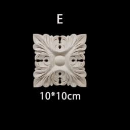 Rubber Wood Appliques for Furniture Wood Corner Onlay Home Decoration Accessories Room Decor Wood Decals Figurines Floral