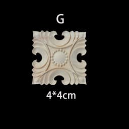 Rubber Wood Appliques for Furniture Wood Corner Onlay Home Decoration Accessories Room Decor Wood Decals Figurines Floral