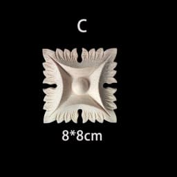 Rubber Wood Appliques for Furniture Wood Corner Onlay Home Decoration Accessories Room Decor Wood Decals Figurines Floral