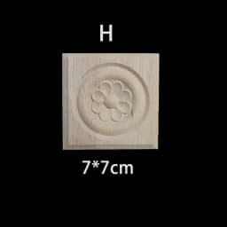 Rubber Wood Appliques for Furniture Wood Corner Onlay Home Decoration Accessories Room Decor Wood Decals Figurines Floral