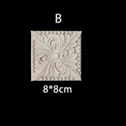 Rubber Wood Appliques for Furniture Wood Corner Onlay Home Decoration Accessories Room Decor Wood Decals Figurines Floral