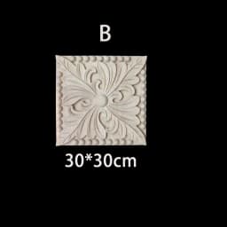 Rubber Wood Appliques for Furniture Wood Corner Onlay Home Decoration Accessories Room Decor Wood Decals Figurines Floral