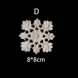 Rubber Wood Appliques for Furniture Wood Corner Onlay Home Decoration Accessories Room Decor Wood Decals Figurines Floral