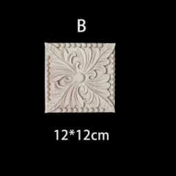 Rubber Wood Appliques for Furniture Wood Corner Onlay Home Decoration Accessories Room Decor Wood Decals Figurines Floral