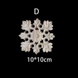Rubber Wood Appliques for Furniture Wood Corner Onlay Home Decoration Accessories Room Decor Wood Decals Figurines Floral