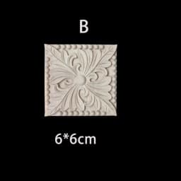 Rubber Wood Appliques for Furniture Wood Corner Onlay Home Decoration Accessories Room Decor Wood Decals Figurines Floral