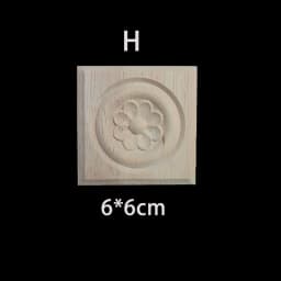 Rubber Wood Appliques for Furniture Wood Corner Onlay Home Decoration Accessories Room Decor Wood Decals Figurines Floral