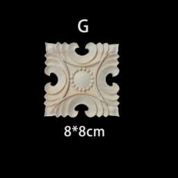 Rubber Wood Appliques for Furniture Wood Corner Onlay Home Decoration Accessories Room Decor Wood Decals Figurines Floral