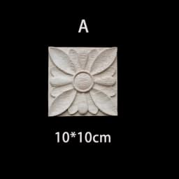 Rubber Wood Appliques for Furniture Wood Corner Onlay Home Decoration Accessories Room Decor Wood Decals Figurines Floral