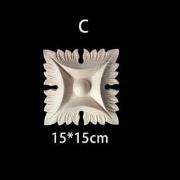 Rubber Wood Appliques for Furniture Wood Corner Onlay Home Decoration Accessories Room Decor Wood Decals Figurines Floral