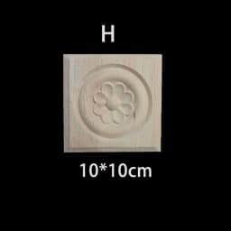 Rubber Wood Appliques for Furniture Wood Corner Onlay Home Decoration Accessories Room Decor Wood Decals Figurines Floral