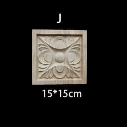 Rubber Wood Appliques for Furniture Wood Corner Onlay Home Decoration Accessories Room Decor Wood Decals Figurines Floral