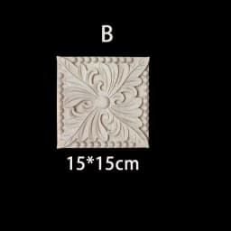 Rubber Wood Appliques for Furniture Wood Corner Onlay Home Decoration Accessories Room Decor Wood Decals Figurines Floral