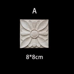 Rubber Wood Appliques for Furniture Wood Corner Onlay Home Decoration Accessories Room Decor Wood Decals Figurines Floral
