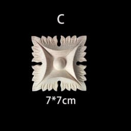 Rubber Wood Appliques for Furniture Wood Corner Onlay Home Decoration Accessories Room Decor Wood Decals Figurines Floral