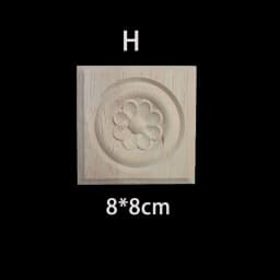 Rubber Wood Appliques for Furniture Wood Corner Onlay Home Decoration Accessories Room Decor Wood Decals Figurines Floral