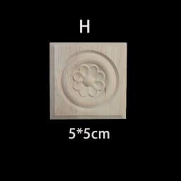 Rubber Wood Appliques for Furniture Wood Corner Onlay Home Decoration Accessories Room Decor Wood Decals Figurines Floral