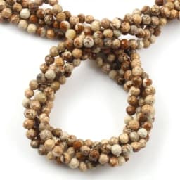 Natural Stone Faceted Picture Jasper Round Loose Spacer Beads for Diy Bracelet Necklace Jewelry Making Wholesale 2 3 4mm 15''