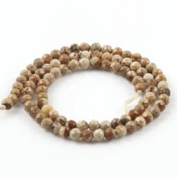 Natural Stone Faceted Picture Jasper Round Loose Spacer Beads for Diy Bracelet Necklace Jewelry Making Wholesale 2 3 4mm 15''