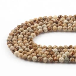 Natural Stone Faceted Picture Jasper Round Loose Spacer Beads for Diy Bracelet Necklace Jewelry Making Wholesale 2 3 4mm 15''