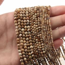 Natural Stone Faceted Picture Jasper Round Loose Spacer Beads for Diy Bracelet Necklace Jewelry Making Wholesale 2 3 4mm 15''
