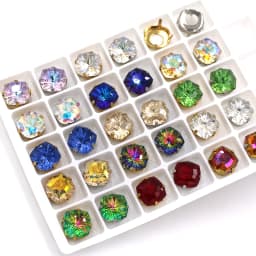 10pcs/Bag 8mm/10mm Fat Square Shape Glass Strass Crystal Sewing Claw Rhinestones Diy Clothing Accessories