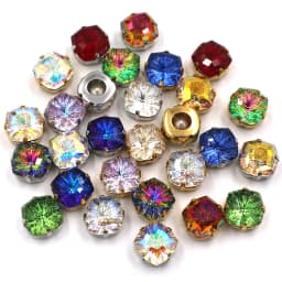 10pcs/Bag 8mm/10mm Fat Square Shape Glass Strass Crystal Sewing Claw Rhinestones Diy Clothing Accessories