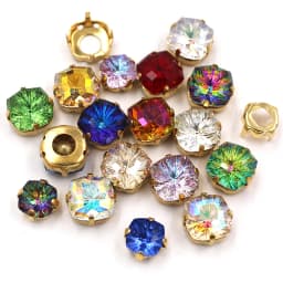 10pcs/Bag 8mm/10mm Fat Square Shape Glass Strass Crystal Sewing Claw Rhinestones Diy Clothing Accessories