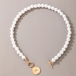 Vintage Style Simple 6MM Pearl Chain Choker Necklace For Women Wedding Love Shell Pendant Necklace Fashion Jewelry Wholesale