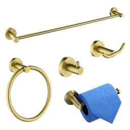 Brushed Gold Bathroom Accessories Towel Rack Toilet Brush Roll Paper Holder Towel Bar Hook Soap Dish Bathrom Hardware Wall Shelf