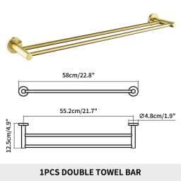 Brushed Gold Bathroom Accessories Towel Rack Toilet Brush Roll Paper Holder Towel Bar Hook Soap Dish Bathrom Hardware Wall Shelf