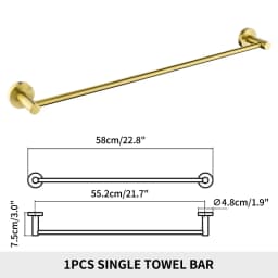 Brushed Gold Bathroom Accessories Towel Rack Toilet Brush Roll Paper Holder Towel Bar Hook Soap Dish Bathrom Hardware Wall Shelf