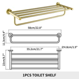 Brushed Gold Bathroom Accessories Towel Rack Toilet Brush Roll Paper Holder Towel Bar Hook Soap Dish Bathrom Hardware Wall Shelf