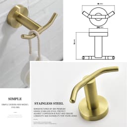 Brushed Gold Bathroom Accessories Towel Rack Toilet Brush Roll Paper Holder Towel Bar Hook Soap Dish Bathrom Hardware Wall Shelf
