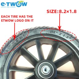 Original Etwow Rubber Rear Wheel for E-twow S2 Electric Scooter 24V Master 36VBooster Plus 48V GT