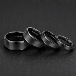 Kolmnsta Black Titanium Ring For Men Wedding Engagement Jewelry Band 4/6/8/10 mm Cool Dark Classic Unisex Ring Female Size 4-15