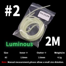 2M/Bag 5 Sizes Saltwater Fishing Sabiki Rig Protection Tube Soft Rubber White Luminous Green Sleeve High Brightness & Long Lumo