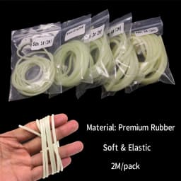2M/Bag 5 Sizes Saltwater Fishing Sabiki Rig Protection Tube Soft Rubber White Luminous Green Sleeve High Brightness & Long Lumo